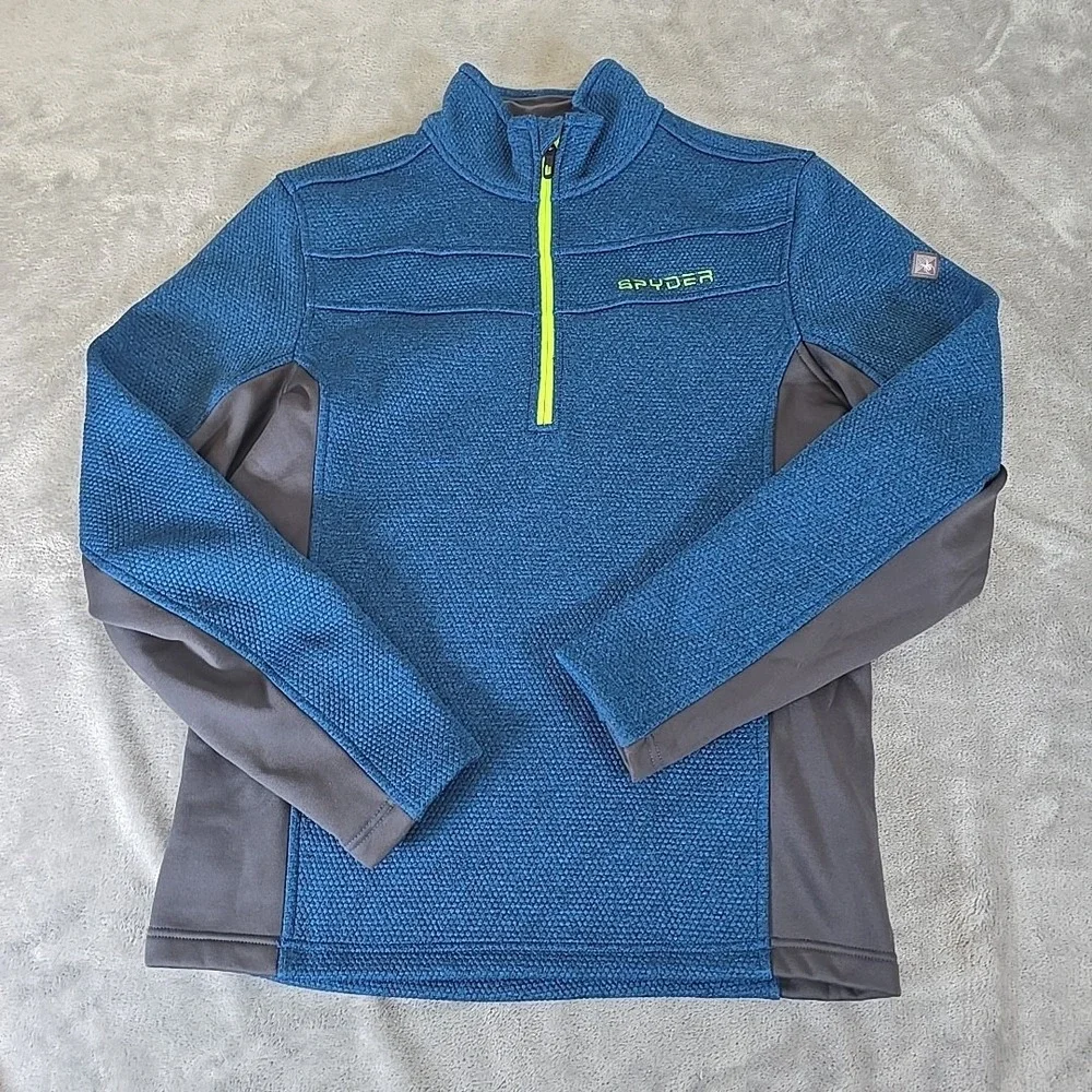 Spyder Encore Fleece Jacket‎ Mens Medium Blue Half Zip Outdoors Gorpcore Casual
